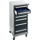Schäfer Shop Select Schubladenschrank SFR 70, 7 Schübe, mit Rollen, weißaluminium RAL 9006 anthrazitgrau RAL 7016