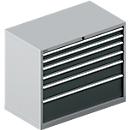 Schäfer Shop Select Schubladenschrank WSK 54-36, Stahl, 6 Schübe, bis 200 kg, B 1023 x T 725 x H 1000 mm, weissaluminium/anthrazitgrau