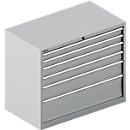 Schäfer Shop Select Schubladenschrank WSK 54-36, Stahl, 6 Schübe, bis 200 kg, B 1023 x T 725 x H 1000 mm, weissaluminium/weissaluminium