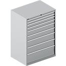 Schäfer Shop Select Schubladenschrank WSK 54-36, Stahl, 8 Schübe, bis 200 kg, B 1023 x T 725 x H 1000 mm, weissaluminium/weissaluminium