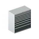 Schäfer Shop Select Schubladenschrank WSK 78–36 E, Stahl, 10 Schübe, 200 kg Traglast, B 1431 mm x T 725 mm x H 1450 mm, weißalu/anthrazitgrau