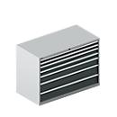 Schäfer Shop Select Schubladenschrank WSK 78–36 E, Stahl, 7 Schübe, 200 kg Traglast, B 1431 mm x T 725 mm x H 1000 mm, weißalu/anthrazitgrau