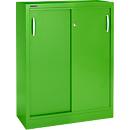 Schäfer Shop Select Schuifdeurkast, 3 ordnerhoogten, B 1200 mm, appelgroen RAL 6018