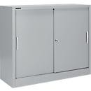 Schäfer Shop Select Schuifdeurkast MS iCONOMY, staal, 3 ordnerhoogten, B 1200 x D 400 x H 1215 mm, wit aluminium RAL 9006