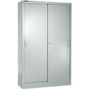 Schäfer Shop Select Schuifdeurkast MS iCONOMY, staal, 5 ordnerhoogten, B 1200 x D 400 x H 1935 mm, wit aluminium RAL 9006