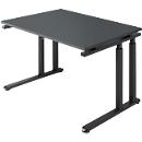Schäfer Shop Select SET UP Writing Desk, C-leg base, 1200 x 800, graphite/graphite