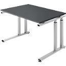 Schäfer Shop Select SET UP Writing Desk, C-leg base, 1200 x 800, graphite/white aluminium