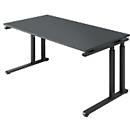 Schäfer Shop Select SET UP Writing Desk, C-leg base, 1600 x 800, graphite/graphite