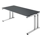 Schäfer Shop Select SET UP Writing Desk, C-leg base, 1800 x 800, graphite/white aluminium