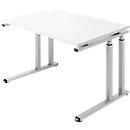 Schäfer Shop Select SET UP Writing Desk, C-leg frame, 1200 x 800, white/white aluminium