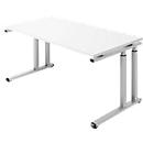 Schäfer Shop Select SET UP Writing Desk, C-leg frame, 1600 x 800, white/white aluminium