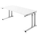 Schäfer Shop Select SET UP Writing Desk, C-leg frame, 1800 x 800, white/white aluminium