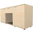 Schäfer Shop Select Sideboard, 2 deuren + schuiflade, afsluitbaar, spaanplaat, B 1500 x D 420 x H 663 mm, esdoorn