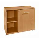 Schäfer Shop Select Sideboard, with hinged door, lockable, chipboard, W 800 x D 420 x H 663 mm, right hinged, beech