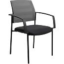 Schäfer Shop Select Siège visiteur SSI PROLINE MEETING 10, 4 pieds, accoudoirs, dossier résille, assise rembourrée, empilable, gris, lot de 2