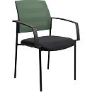 Schäfer Shop Select Siège visiteur SSI PROLINE MEETING 10, 4 pieds, accoudoirs, dossier résille, assise rembourrée, empilable, menthe, lot de 2