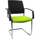 Schäfer Shop Select silla basculante SSI Proline Visit S2, ergonómica, apoyabrazos, apilable hasta 4 piezas, An. 480 x Pr. 480 x Al. 480 mm, verde manzana/negro