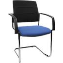 Schäfer Shop Select silla basculante SSI Proline Visit S2, ergonómica, con reposabrazos, apilable hasta 4 piezas, ancho 480 x fondo 480 x alto 480 mm, azul/negro