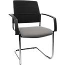 Schäfer Shop Select silla basculante SSI Proline Visit S2, ergonómica, con reposabrazos, apilable hasta 4 piezas, ancho 480 x fondo 480 x alto 480 mm, gris/negro