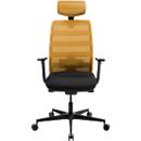 Schäfer Shop Select SSI PROLINE NEW WORK bureaudraaistoel mesh oker, met hoofdsteun, frame zwart