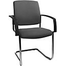 Schäfer Shop Select SSI Proline Visit P2 silla basculante, ergonómica, apoyabrazos, apilable hasta 4 piezas, A 480 x P 480 x A 480 mm, aluminio plata/antracita