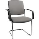 Schäfer Shop Select SSI Proline Visit P2 silla basculante, ergonómica, apoyabrazos, apilable hasta 4 piezas, acero y funda de tela, An. 480 x Pr. 480 x Al. 480 mm, aluminio plata/gris