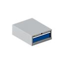 Schäfer Shop Select SSI SCHÄFER ladekast 27-36, 1 lade, tot 75 kg, B 564 x D 725 x H 250 mm, gentiaanblauw/blank aluminium