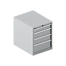 Schäfer Shop Select SSI SCHÄFER ladekast 27-36, 4 schuifladen, tot 75 kg, B 564 x D 725 x H 700 mm, blank aluminium/blank aluminium