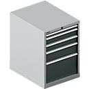 Schäfer Shop Select SSI SCHÄFER ladekast 27-36, 5 schuifladen, tot 75 kg, B 564 x D 725 x H 800 mm, antracietgrijs/blank aluminium