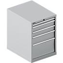Schäfer Shop Select SSI SCHÄFER ladekast 27-36, 5 schuifladen, tot 75 kg, B 564 x D 725 x H 800 mm, blank aluminium/blank aluminium