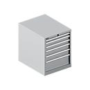 Schäfer Shop Select SSI SCHÄFER ladekast 27-36, 6 schuifladen, tot 75 kg, B 564 x D 725 x H 700 mm, blank aluminium/wit aluminium