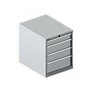 Schäfer Shop Select SSI SCHÄFER Schubladenschrank 27-36, 4 Schübe, bis 200 kg, B 564 x T 725 x H 700 mm, weißaluminium/weißaluminium