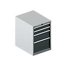 Schäfer Shop Select SSI SCHÄFER Schubladenschrank 27-36, 4 Schübe, bis 200 kg, B 564 x T 725 x H 800 mm, anthrazitgrau/weißaluminium