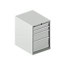 Schäfer Shop Select SSI SCHÄFER Schubladenschrank 27-36, 4 Schübe, bis 200 kg, B 564 x T 725 x H 800 mm, lichtgrau/lichtgrau