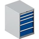 Schäfer Shop Select SSI SCHÄFER Schubladenschrank 27-36, 5 Schübe, bis 200 kg, B 564 x T 725 x H 850 mm, enzianblau/weißaluminium