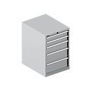 Schäfer Shop Select SSI SCHÄFER Schubladenschrank 27-36, 5 Schübe, bis 200 kg, B 564 x T 725 x H 850 mm, weißaluminium/weißaluminium