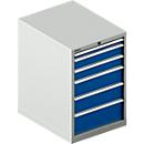 Schäfer Shop Select SSI SCHÄFER Schubladenschrank 27-36, 6 Schübe, bis 200 kg, B 564 x T 725 x H 850 mm, enzianblau/lichtgrau