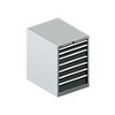 Schäfer Shop Select SSI SCHÄFER Schubladenschrank 27-36, 7 Schübe, bis 200 kg, B 564 x T 725 x H 800 mm, anthrazitgrau/weißaluminium