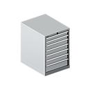 Schäfer Shop Select SSI SCHÄFER Schubladenschrank 27-36, 7 Schübe, bis 200 kg, B 564 x T 725 x H 800 mm, weißaluminium/weißaluminium