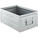 Schäfer Shop Select stacking box, 25 l, 120 kg, L 478 x W 307 x H 200 mm, steel, galvanized