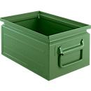 Schäfer Shop Select stacking box, 8.5 l, 60 kg, L 330 x W 209 x H 150 mm, steel, RAL 6011 (resada green)
