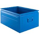 Schäfer Shop Select stacking box, 83 l, 250 kg, L 658 x W 459 x H 300 mm, steel, 5015 (sky blue)