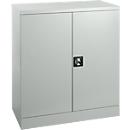 Schäfer Shop Select stalen kast, 2 OH, 2 in hoogte verstelbare legborden, draaicilinderslot, B 916 x D 422 x H 1000 mm, lichtgrijs RAL 7035/lichtgrijs RAL 7035