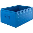 Schäfer Shop Select Stapelbox, 83 l, 250 kg, L 658 x B 459 x H 300 mm, Stahl, 5015 (himmelblau)