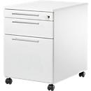 Schäfer Shop Select Start Off 126 pedestal móvil, cajón para utensilios extraíble, cajón para archivos colgantes, con cerradura, ancho 432 x fondo 580 x alto 595 mm, blanco/blanco 