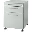Schäfer Shop Select Start Off 126 verrijdbaar onderstel, uittrekbare materiaallade en hangmappen lade, afsluitbaar, B 432 x D 580 x H 595 mm, lichtgrijs