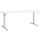 Schäfer Shop Select Start Off bureautafel, T-poot, rechthoekig, staal/hout, B 1800 x D 800 x H 735 mm, wit 