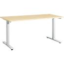 Schäfer Shop Select Start Off desk, T-foot, rectangle, steel/wood, W 1600 x D 800 x H 735 mm, maple 