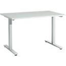 Schäfer Shop Select Start Off desk, T-foot, rectangular, steel/wood, W 1200 x D 800 x H 735 mm, light gray 