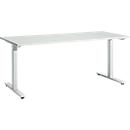Schäfer Shop Select Start Off desk, T-foot, rectangular, steel/wood, W 1800 x D 800 x H 735 mm, light gray 